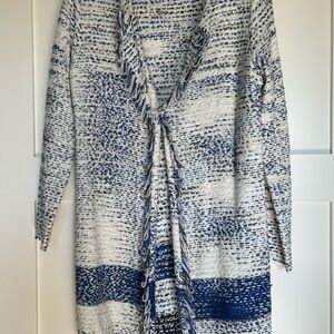 Blue and White Women's Sweater